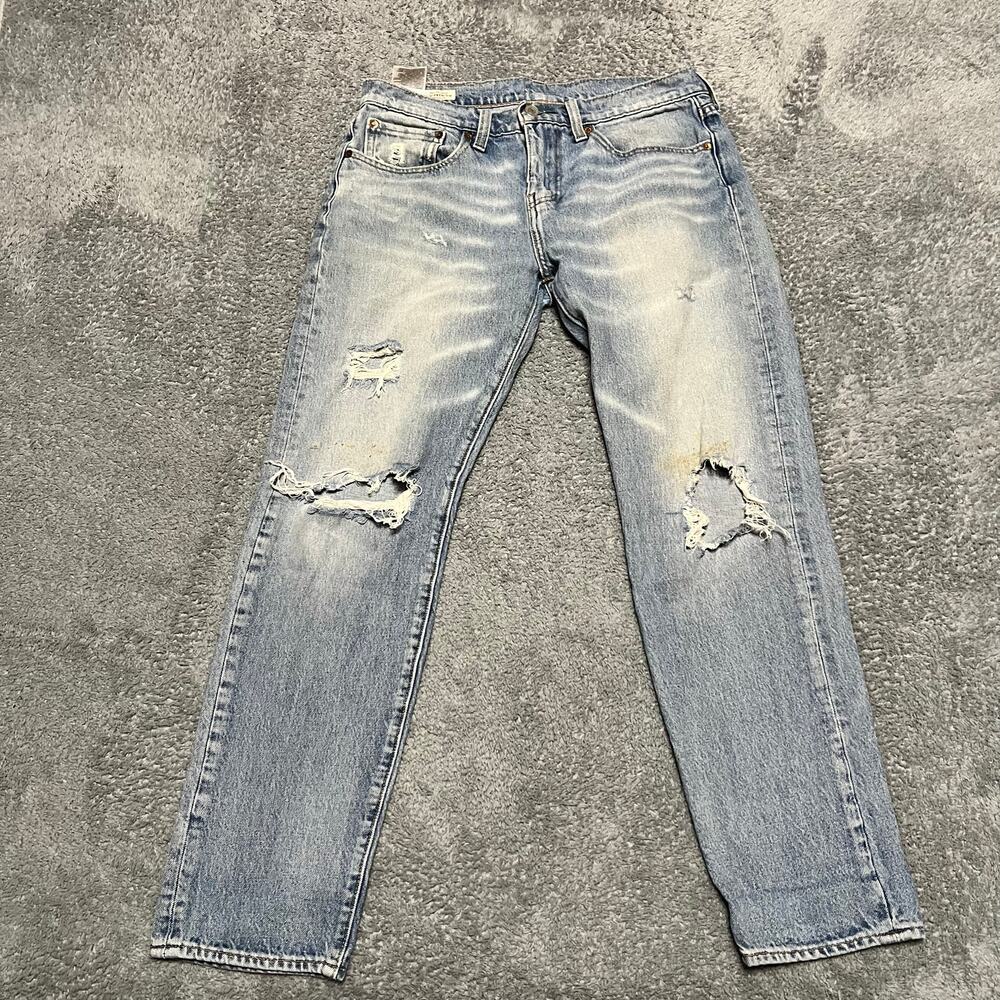 Levi's Light Blue Distressed Straight Jeans